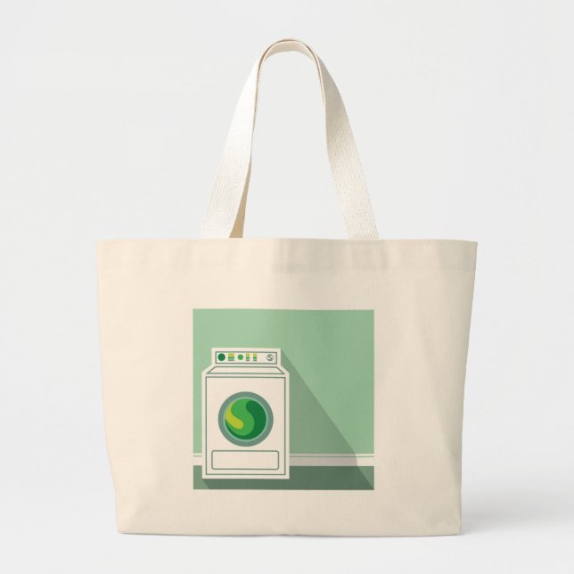 Grand Tote Bag Buanderie de machine à laver (Devant)