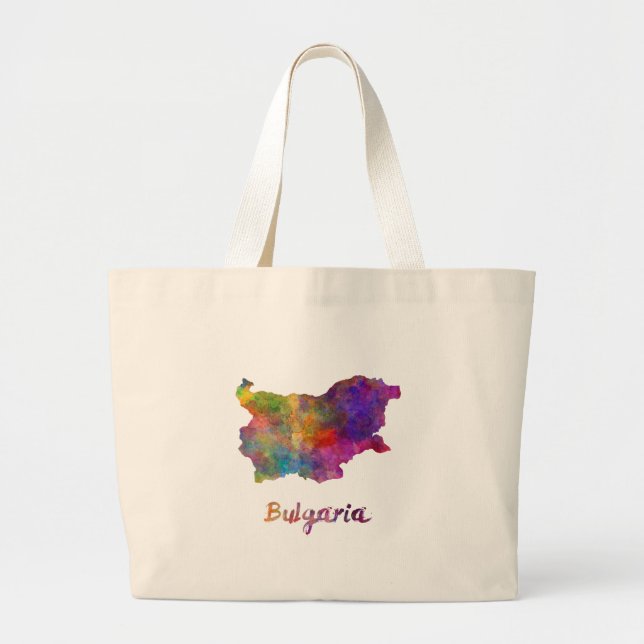 Grand Tote Bag Bulgarie en aquarelle (Devant)