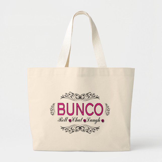 Grand Tote Bag Bunco, petit pain, conversation, rire dans le (Devant)