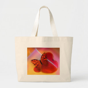 Grand Tote Bag Butterfly and Hearts