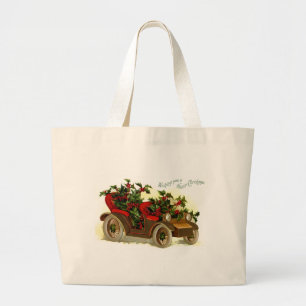 Grand Tote Bag Cabriolet rempli de Noël de cru de houx