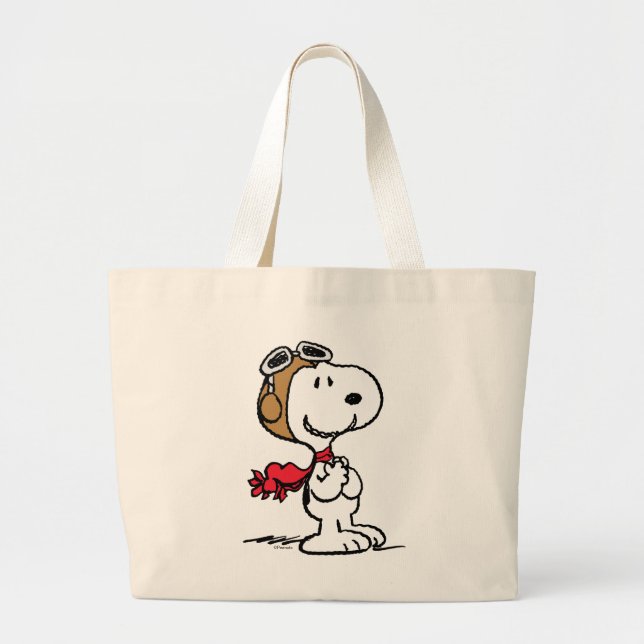 Grand Tote Bag cacahuètes | Snoopy L'As Volant (Devant)