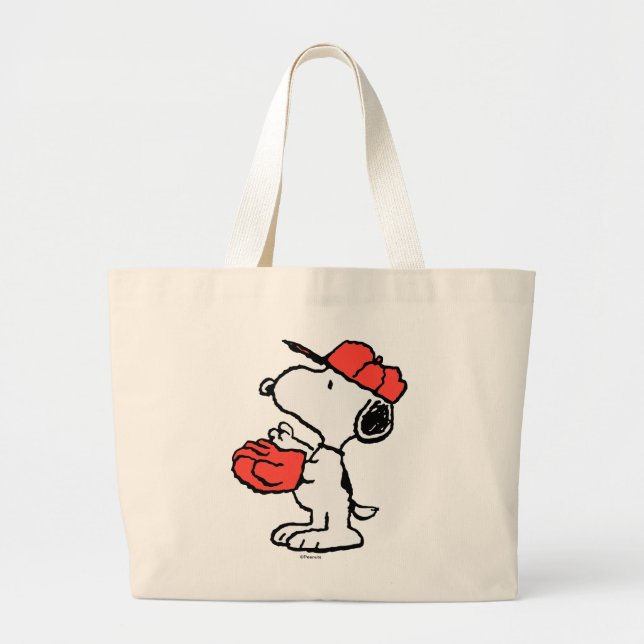 Grand Tote Bag cacahuètes | Snoopy Making the Catch (Devant)