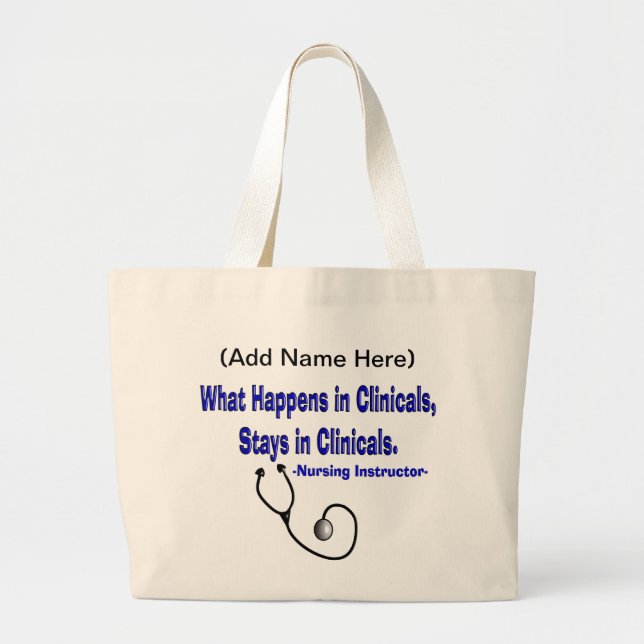 Grand Tote Bag Cadeau clinique d'instructeur d'élève-infirmière (Devant)