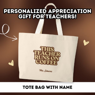 Grand Tote Bag Cadeau de remerciement personnalisé pour professeu