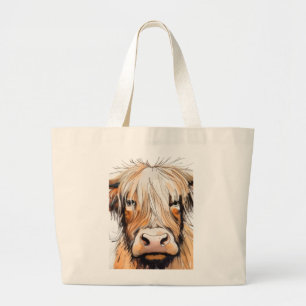 Grand Tote Bag Cadeau de vache, vache des Highlands