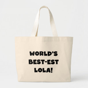 Grand Tote Bag Cadeau noir et blanc de T-shirts du Meilleur-est