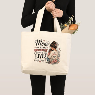 Grand Tote Bag Cadeau personnalisé de la fête des mères, écriture