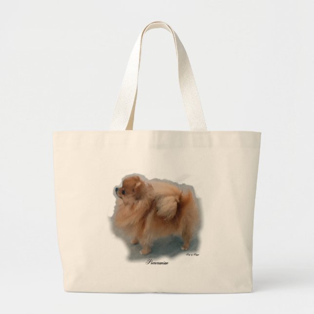 Grand Tote Bag Cadeaux amoureux de Poméranie (Devant)