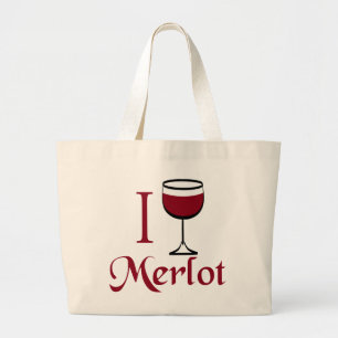 Grand Tote Bag Cadeaux aux amateurs de vin Merlot