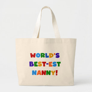 Grand Tote Bag Cadeaux de la meilleure nounou brillante du monde