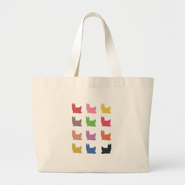 Grand Tote Bag Cadeaux de Yorkshire Terrier Sillhouette (Devant)