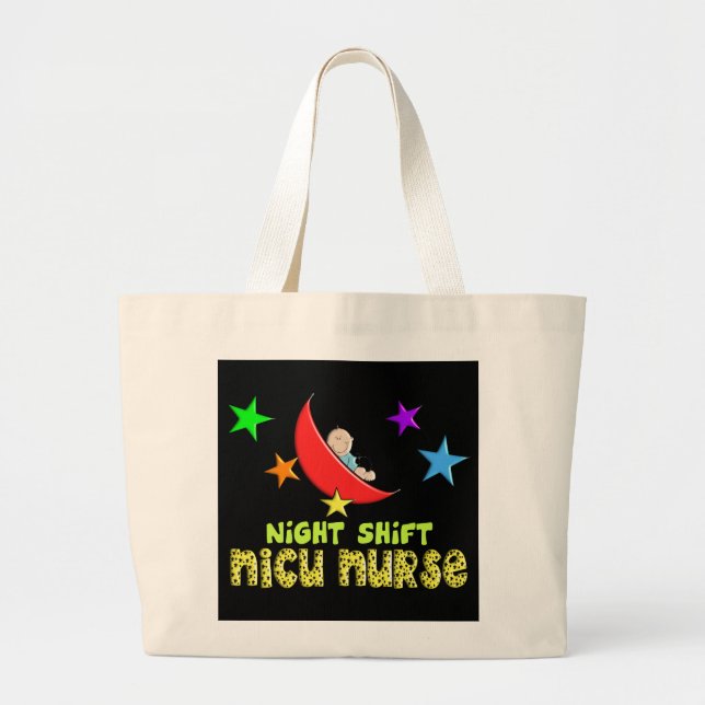 Grand Tote Bag Cadeaux d'INFIRMIÈRE du poste de nuit NICU (Devant)