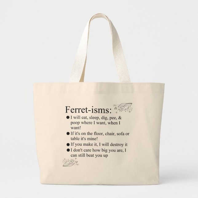 Grand Tote Bag Cadeaux drôles de furet (Devant)