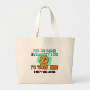 Grand Tote Bag Cadeaux drôles de T-shirts de travail