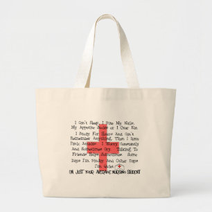Grand Tote Bag Cadeaux drôles d'étudiant moyen de soins