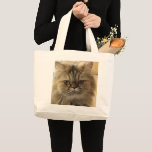 GRAND TOTE BAG CADEAUX POUR ELLE, PHOTO DE CHAT PERSONNALISÉ POUR