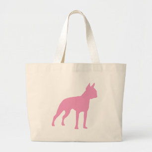Grand Tote Bag Cadeaux roses de chien de Boston Terrier