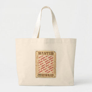 Grand Tote Bag Cadre photo de l'affiche Recherchée