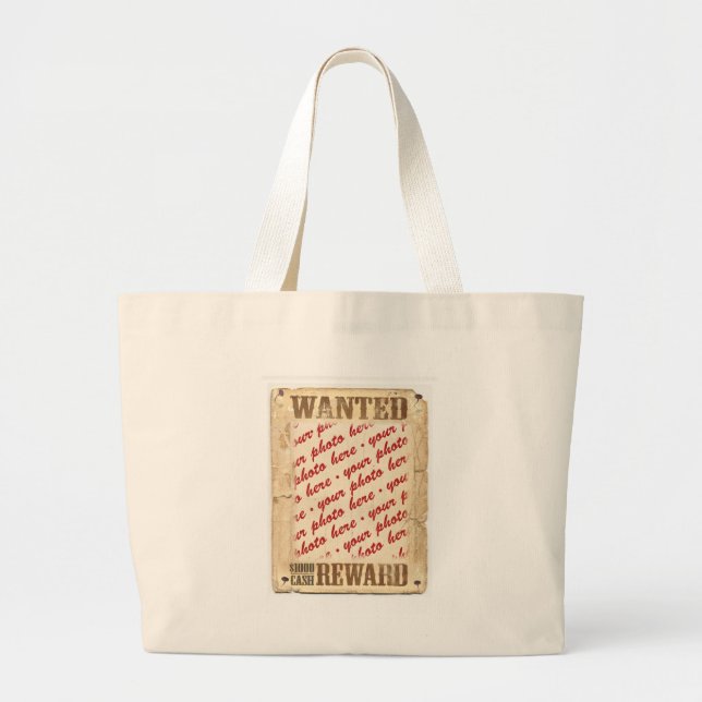 Grand Tote Bag Cadre photo de l'affiche Recherchée (Devant)