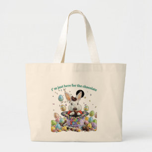Grand Tote Bag Câlins de lapin et vœux de chocolat