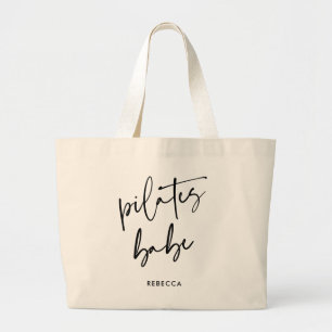 Grand Tote Bag Calligraphie moderne entraînement Gym Pilates Babe