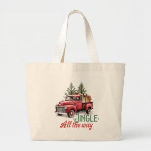 Grand Tote Bag Camion vintage "Jingle All Way"