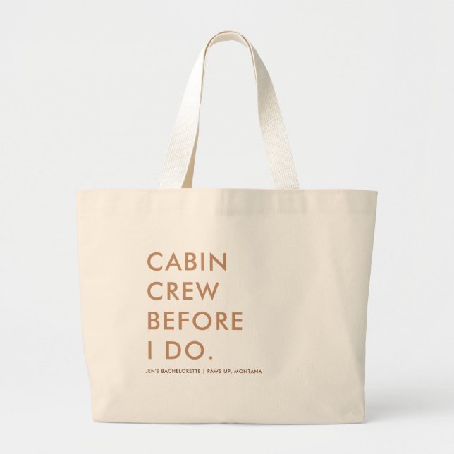 Grand Tote Bag Camping Camping Earthy Bachelorette Party Cadeau (Devant)
