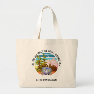 Grand Tote Bag Camping d'été en famille Christian Van Life
