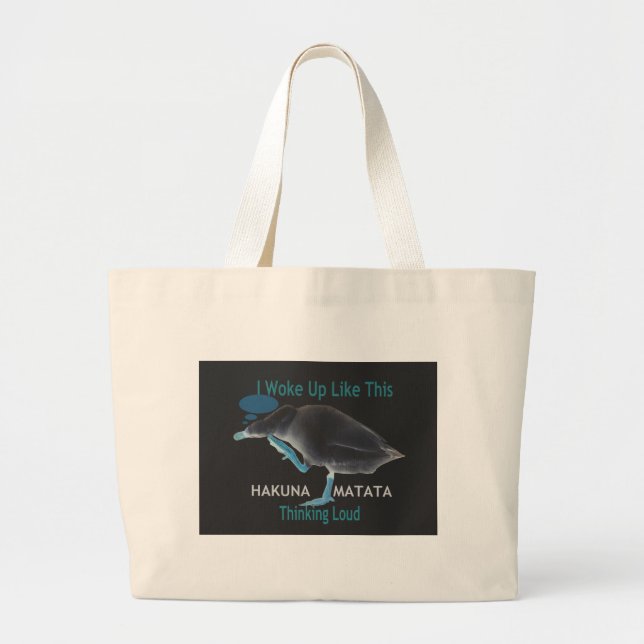 Grand Tote Bag Canard avec moi se réveille comme ça & Hakuna Mata (Devant)