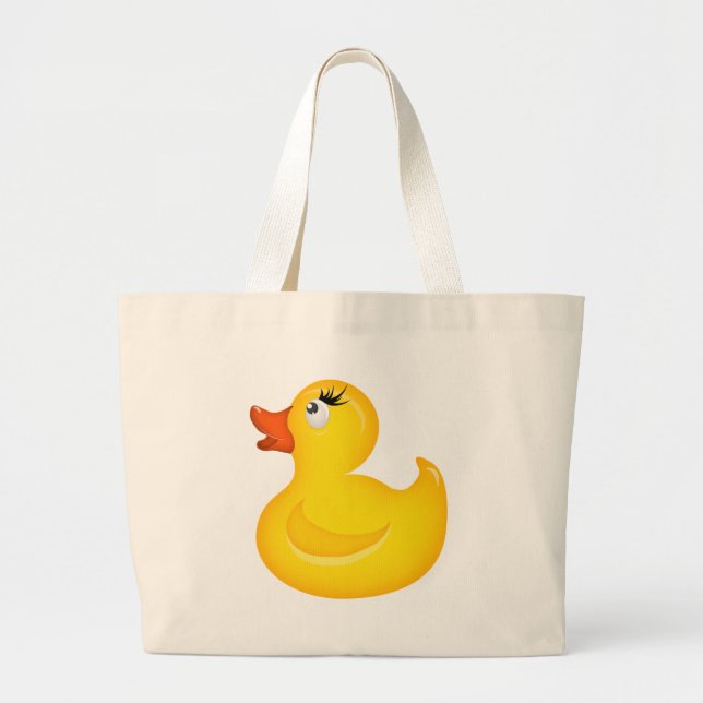 Grand Tote Bag Canards jaunes en caoutchouc (Devant)