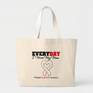 Grand Tote Bag Cancer de poumon chaque Mlle My Mom du jour I