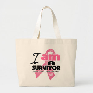 Grand Tote Bag Cancer du sein - Je suis un survivant
