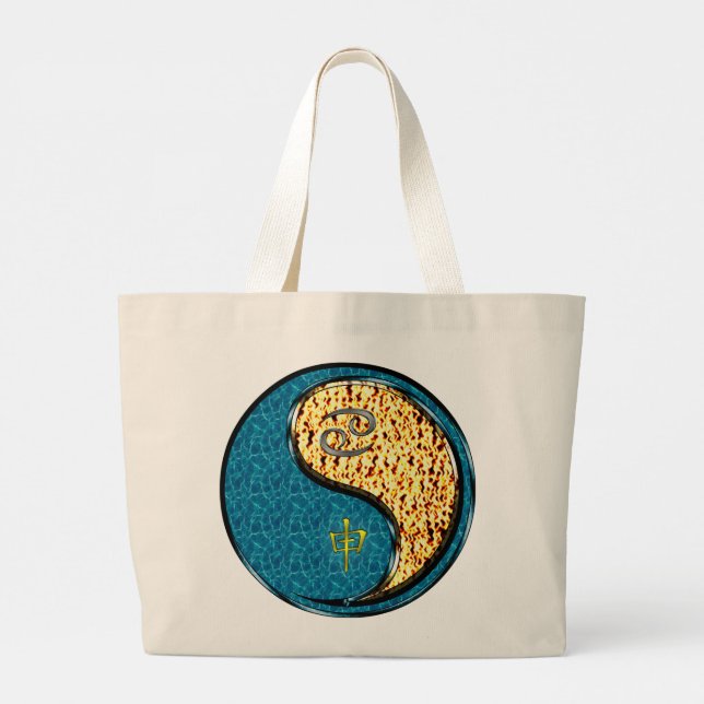 Grand Tote Bag Cancer et singe du feu (Dos)