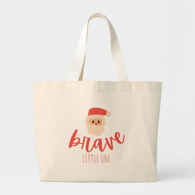Grand Tote Bag cancer infantile Noël courageux Père Noël (Devant)