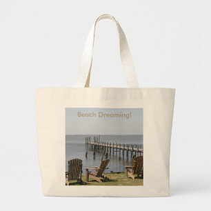 Grand Tote Bag Canvas Fourre-tout, Plage Scène - photographie