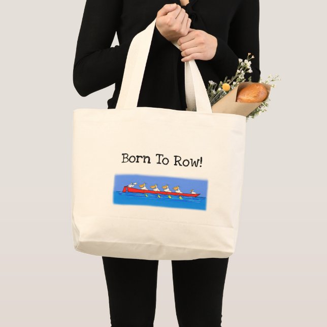 Grand Tote Bag Caricature de pélicans à ramer drôle (Devant (produit))