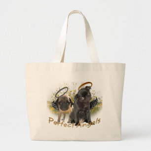 Grand Tote Bag carlins parfaits d'anges avec des marguerites