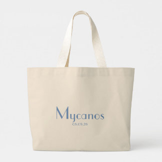 Grand Tote Bag Carré Bleu Personnalisé Nom Et Destination Design