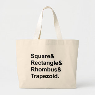 Grand Tote Bag Carré Rectangle Losange Trapèze Quadrilatères