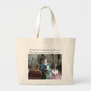 Grand Tote Bag Cartable avec la lecture de dame