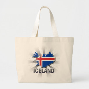 Grand Tote Bag Carte 2,0 de drapeau de l'Islande