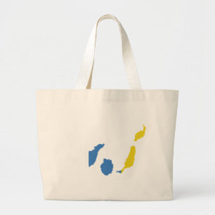Grand Tote Bag Carte de drapeau des Îles Canaries