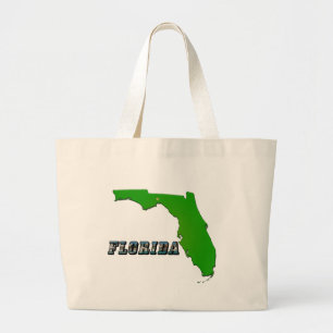 Grand Tote Bag Carte et texte de l'État de Floride
