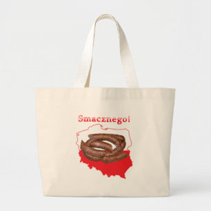 Grand Tote Bag Carte polonaise de Kielbasa Smacznego