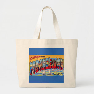 Grand Tote Bag Carte postale de salutations vintage Provincetown 