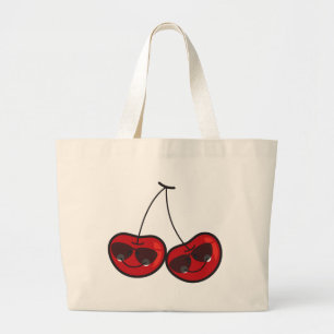 Grand Tote Bag Cartographie Amusante & Cool Cerises Cheeky Avec L