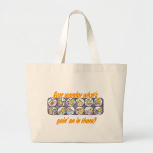 Grand Tote Bag Carton idiot d'oeufs