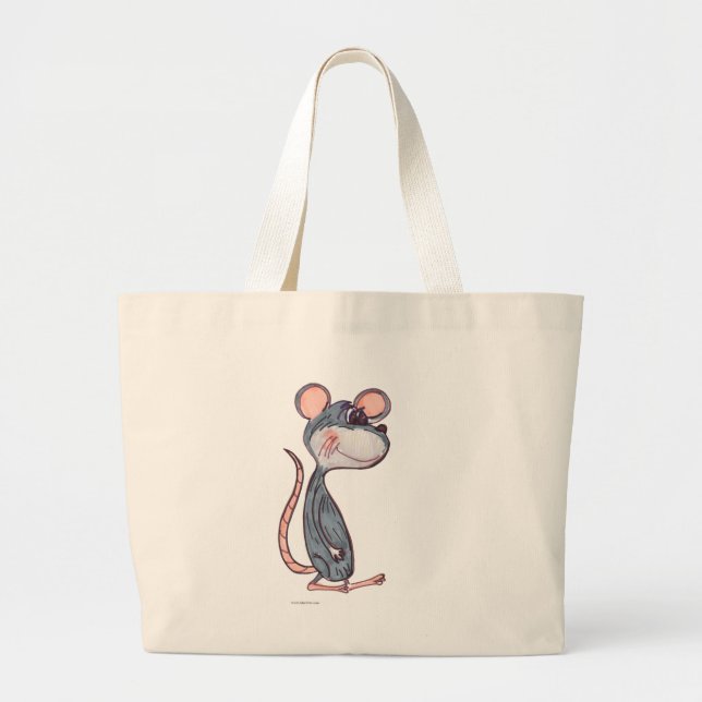 Grand Tote Bag Cartoon Souris mignonne Rodent Pal Caractère Art (Devant)