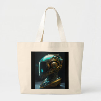 Grand Tote Bag Casque Alien avec réflexion Iridescente